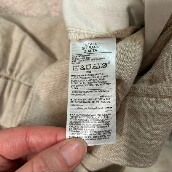 NWT Old Navy Taylor Wide Leg Trouser Extra High Rise Size Large TALL Linen Blend - Picture 4 of 12